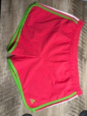 Adidas Pink Athletic Shorts – Size Medium – Lightweight – Drawstring + Hidden Po